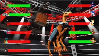 ITALIAN BRAINROT VS SONIC FNAF SOTM UCN Animatronics vs POPPY  4 With HEALTHBARS Fight COMPILATION