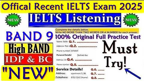 IELTS LISTENING PRACTICE TEST 2025 WITH ANSWERS | 12.11.2025