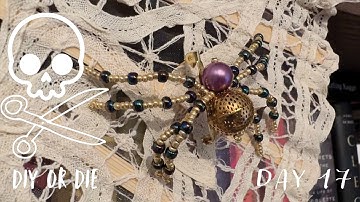 DIY or Die | Day 17: Spider Web Fan & Beaded Spiders! 🕷️ (with a surprise ending)