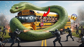 "Heroic Rescue Team Battles Giant Anaconda to Save Innocent Kids from Deadly Bus Attack 🐍"