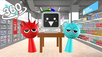 Incredibox Sprunki RADDY, SKY, MR.FUN COMPUTER In Supermarket! 360° VR
