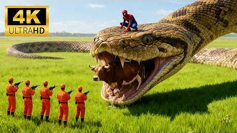 Brave Heroes Save Innocent Mother Cow From Giant Python