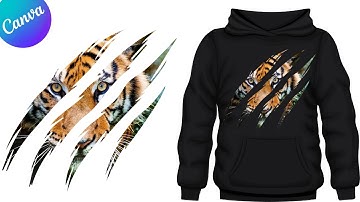 Tijgerklauw-krasontwerp met tijgergezicht in Canva | Stapsgewijze handleiding