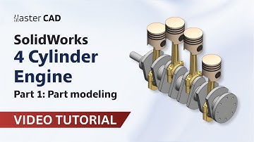 4 Cylinder Engine Assembly in SolidWorks | Part 1 – Modeling Parts | Master CAD Studio
