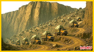 Dangerous Trucks Transport Giant Stones at Pakistani Marble Factory - @AmazingExperts
