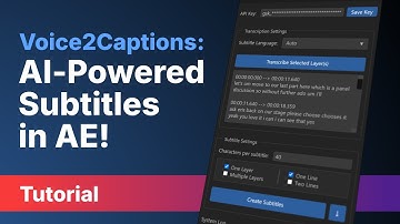Voice2Captions for After Effects Tutorial