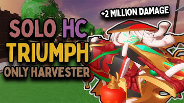 Solo Hardcore Triumph with ONLY HARVESTER + Supports | Roblox Tower Defense Simulator
