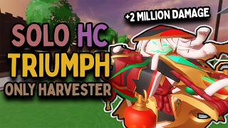 Solo Hardcore Triumph with ONLY HARVESTER   Supports | Roblox Tower Defense Simulator
