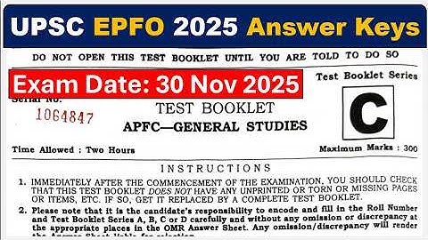 UPSC EPFO 2025 Paper Analysis | UPSC EPFO 2025 Answer Key | UPSC EPFO 2025 Cut off