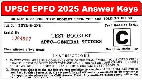 UPSC EPFO 2025 Paper Analysis | UPSC EPFO 2025 Answer Key | UPSC EPFO 2025 Cut off