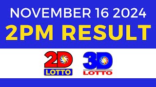 2pm Lotto Result Today November 16 2024 | PCSO Swertres Ez2