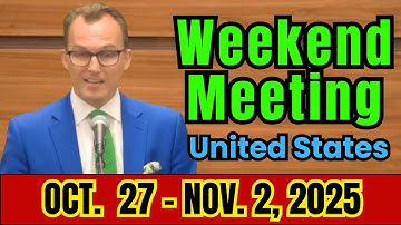 Weekend Meeting 2025 | Watchtower Study (October 27 - November 2) | United States| Weekend Meeting