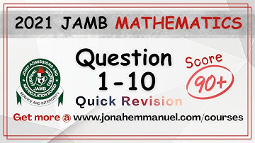 Mathematics JAMB 2021 Tutorial Past Questions and Answers | Maths JAMB Past Questions Revision #jamb