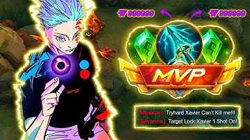 GLOBAL XAVIER WTF ONE HIT BUILD! 200% DAMAGE HACK?😱 (MUST TRY) | XAVIER BUILD AND EMBLEM 2025 | MLBB