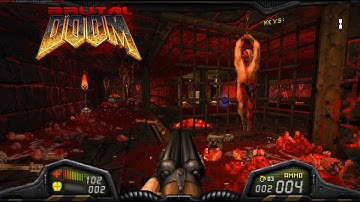 Brutal Doom v22 Test5 RC2 | Doom 2 Remake from Hell - Map05: Waste tunnels | 4K/60
