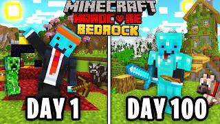 I Survived 100 Days in Bedrock Minecraft Hardcore...