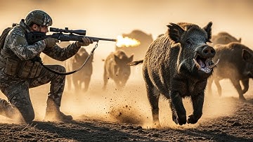 Epic Wild Boar Hunt: Incredible Shots & High Adrenaline Action in the Wild!