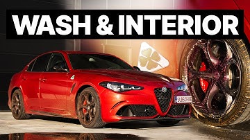 Dirty Alfa Romeo Giulia Quadrifoglio - Interior & Exterior Detail