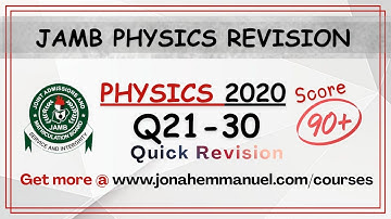 Physics JAMB 2020 Tutorial Past Questions and Answers | Physics JAMB Past Quesion #excellenceacademy