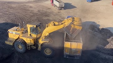 Caterpillar 990 Wheel Loader Loading Coal On Lorries - S.G.M Melidis