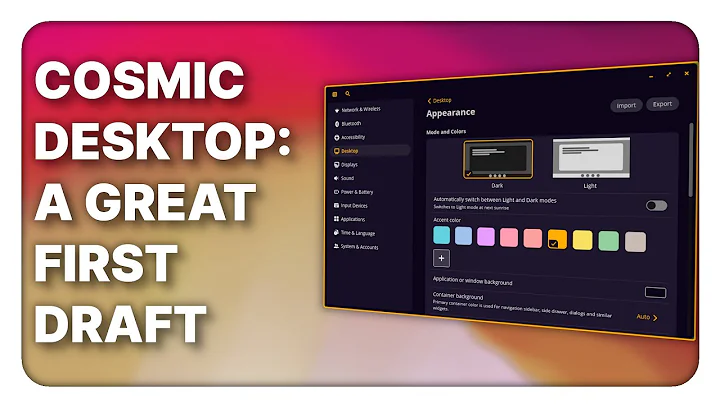 Cosmic Desktop is a fantastic first draft