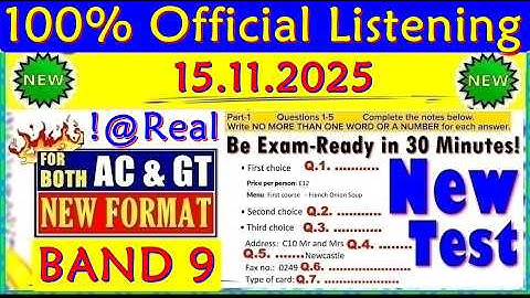 IELTS LISTENING PRACTICE TEST 2025 WITH ANSWERS | 15.11.2025