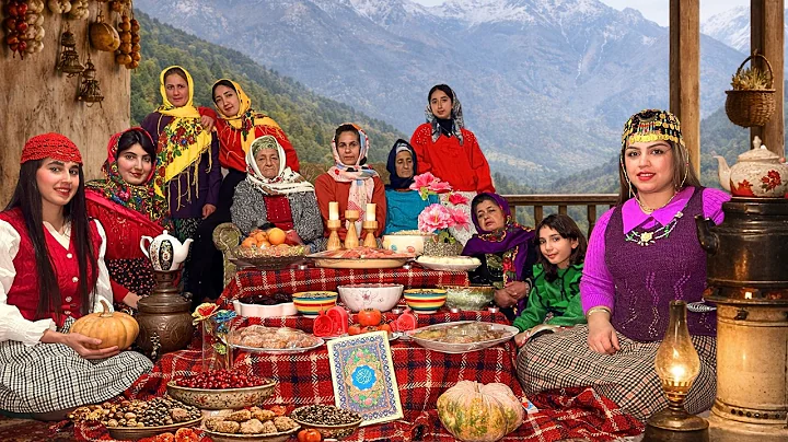Rural Yalda Night in Northern Iran | Traditional Pumpkin Dessert, Ghottab & Grandma’s Stories 