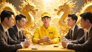 After a fall, a delivery guy finds a mysterious box that summons a Card God, then always wins money!