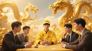 After a fall, a delivery guy finds a mysterious box that summons a Card God, then always wins money!