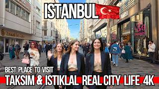 🇹🇷 Vibrant Istanbul 4K Walking Tour 2025 | Taksim & Istiklal – Street Food, Shops & Real City Life