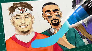 NFL QBs Drawn In WILD Art Styles!! 🏉🔥