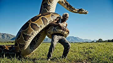 Giant Python Attacks Elderly Man In Field! Professional Rescue Team Saves Him