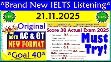 IELTS LISTENING PRACTICE TEST 2025 WITH ANSWERS | 21.11.2025