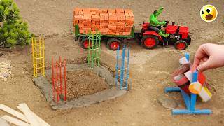 diy tractor science project making concrete mixture machine for house construction | @FarmingSM