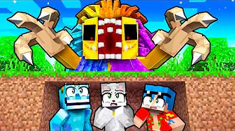 3 Cazadores VS Invictor YARNABY en Minecraft! 😨 Manhunt POPPY PLAYTIME 4