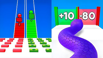Snake Run Race vs Bridge Race 💥 EPIC SpeedRun Challenge - All Levels Unlocked (Android,iOS)