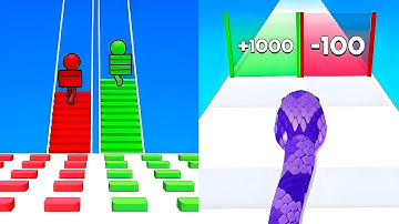 Snake Run Race vs Bridge Race 💥 EPIC SpeedRun Challenge - All Levels Unlocked (Android,iOS)