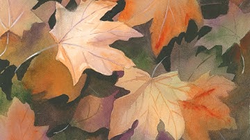Realistic Watercolor Autumn Leaves Tutorial with the Negative Painting Technique