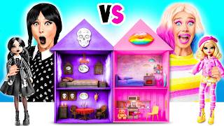 We Build Amazing Doll House | Wednesday vs Enid Challenge by BaRaDa Challenge