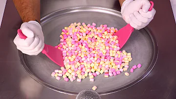 I Turn 1000 Marshmallows Into Rainbow Ice Cream Rolls! (-30°C) | ASMR (no talking)