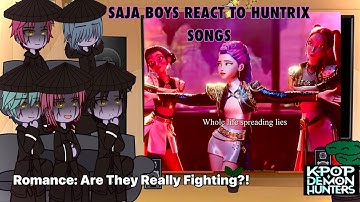 SAJA BOYS REACT TO HUNTRIX SONGS/GOLDEN/TAKEDOWN/WHAT IT SOUNDS LIKE (KPDH) || Gacha Club Reacts