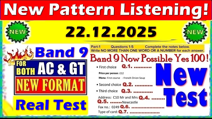 IELTS LISTENING PRACTICE TEST 2025 WITH ANSWERS | 22.12.2025