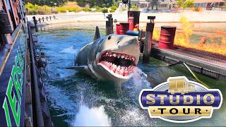 [4K] Universal Studios Back Lot Tram Tour - July 4th POV w/ JAWS | 4K 60FPS