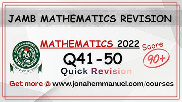 Mathematics JAMB 2022 Tutorial Past Questions and Answers | Maths JAMB Past Questions Revision #jamb