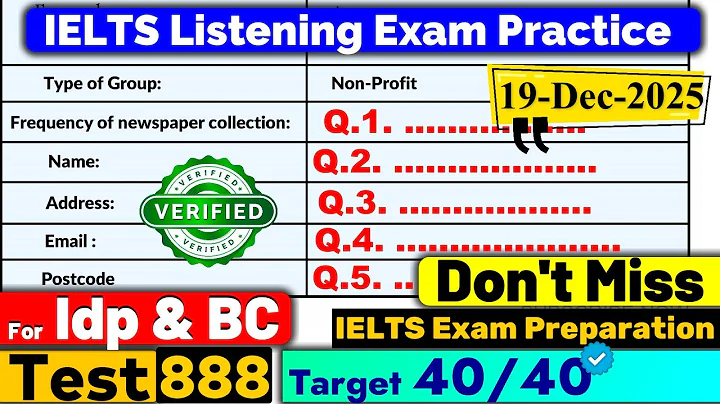 IELTS Listening Practice Test 2025 with Answers | 19.12.2025