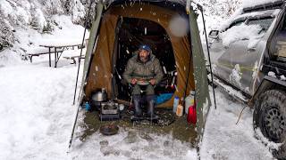 Stranded!  Winter Camping In Snow Storm With Car Tent