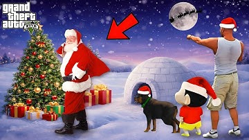 GTA V : Franklin & Shinchan Christmas Celebration | Santa Is Coming ( Part-1 ) in GTA 5 ! in Telugu