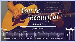 【TAB & Chords】You're Beautiful (Naudo arr.) - James Blunt - Fingerstyle Guitar