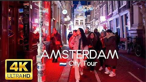 Amsterdam 🇳🇱 4K Walking Tour (2025) – Canals, Dam Square, Night Walk – With Captions!