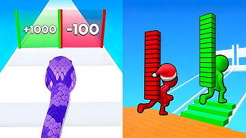 Snake Run Race vs Bridge Race 💥 EPIC SpeedRun Challenge - All Levels Unlocked (Android,iOS)